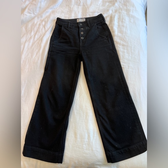 Everlane The Button-Fly Wide-Leg Jean Ankle 25 Black - Picture 2 of 6